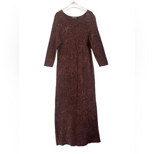 Peruvian Connection Long Sleeve Brown Dress